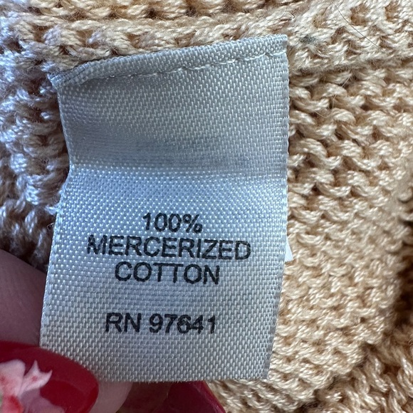 Vtg J Jill Open Knit Sweater Cream Small Petite Cotton Crochet Coastal Beachy - Picture 9 of 10